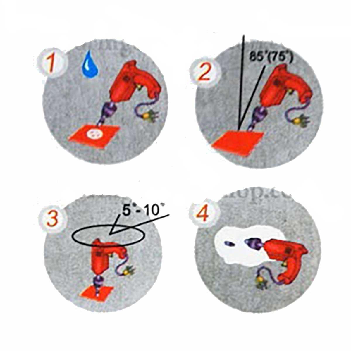 DTA Pro Bit A four-step instructional diagram showing a red drill-like tool