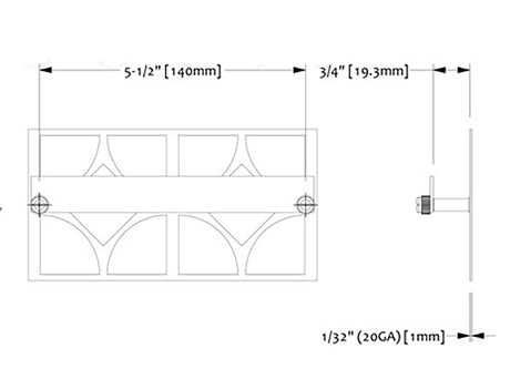 TileWare PermaTile Rectangular Tile Wall Anchor - PT100-505