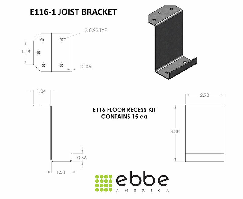 Ebbe Subfloor Recess Kit - E116
