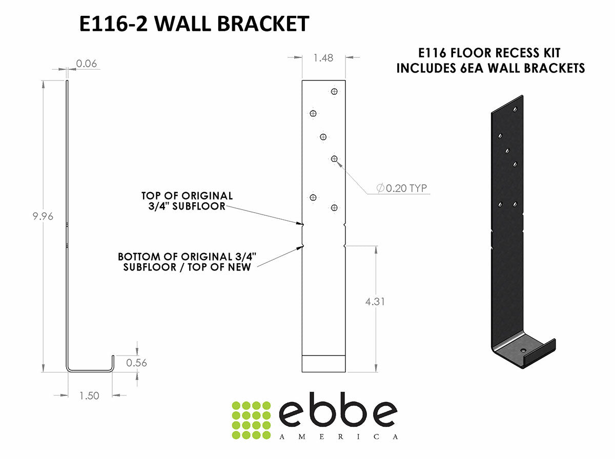 Ebbe Subfloor Recess Kit - E116
