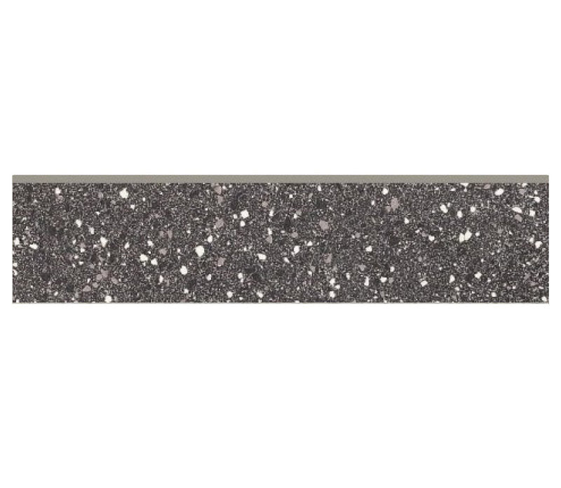 Porcelain Rock look Matte Bullnose 3 x 12 - Flat Grey Black