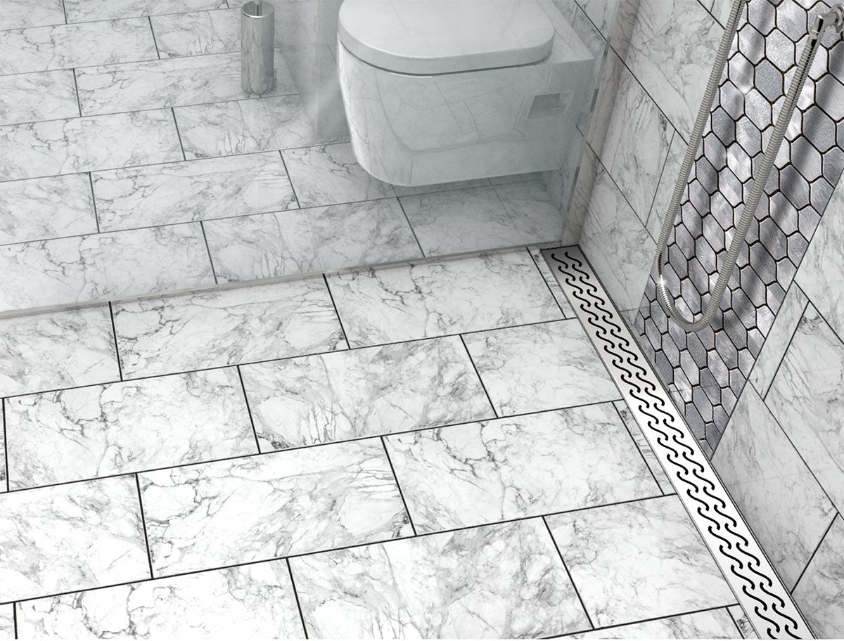 Quartz Linear Shower Drain Brushed Stainless - Hawaii 28