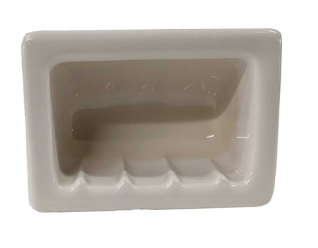 Recessed Soap Dish Porcelain 6 x 4 Biscuit Glossy
