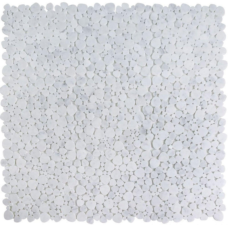 Marble Pebbles Mosaics Heart Shape - Carrara White