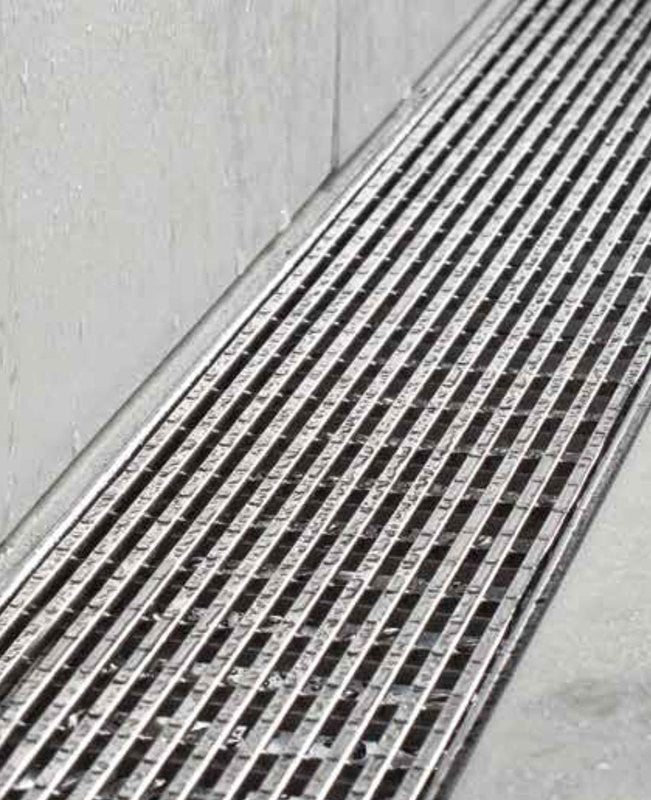 Quartz Linear Shower Drain Brushed Stainless - Linear Wedge 55