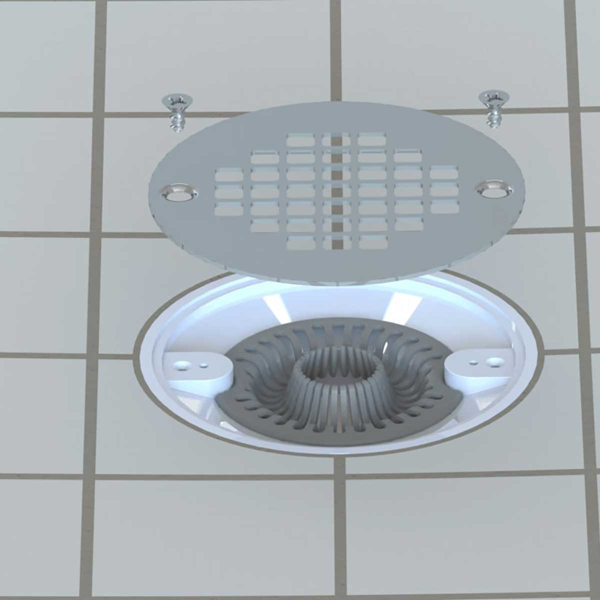 Universal shower drain hair trap protecting residential plumbing