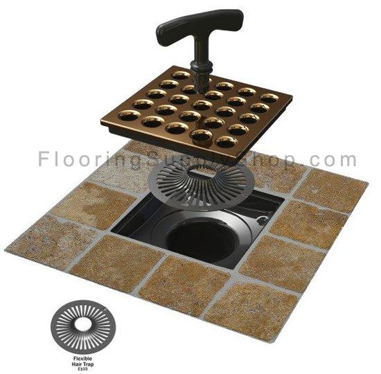 Ebbe Square Shower Drain Body and Strainer ABS