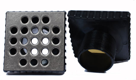 Square Shower Drain Antique Pewter