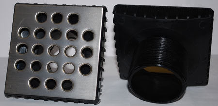 Square Shower Drain Brushed Nickel