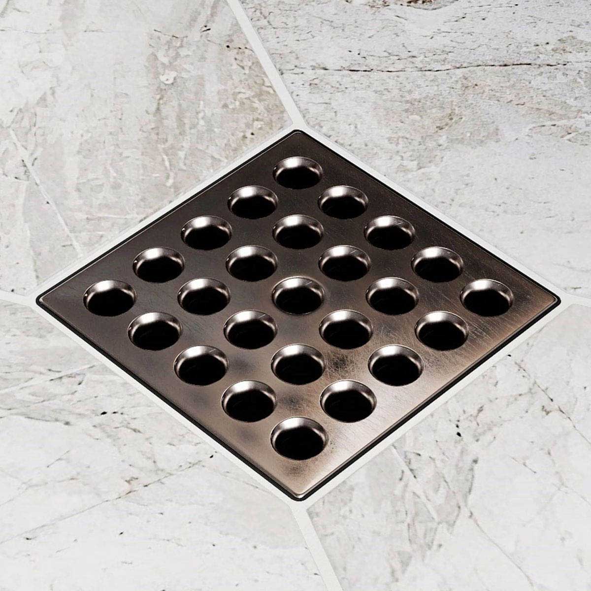 Ebbe Square Shower Drain Grates Rubbed Bronze PVD