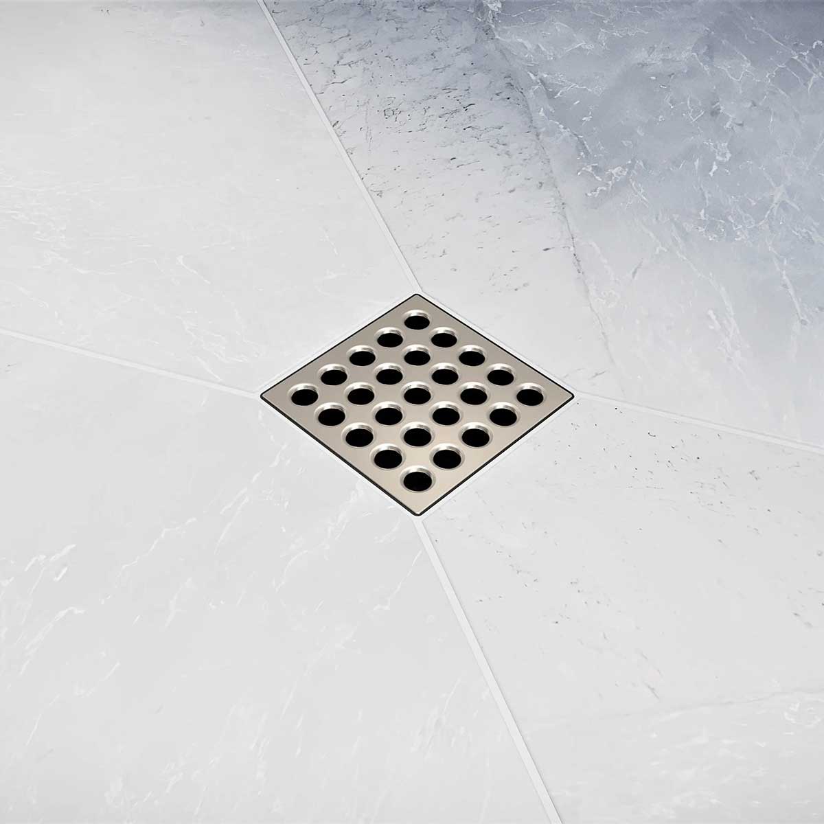Ebbe Square Shower Drain Grates Black Chrome PVD