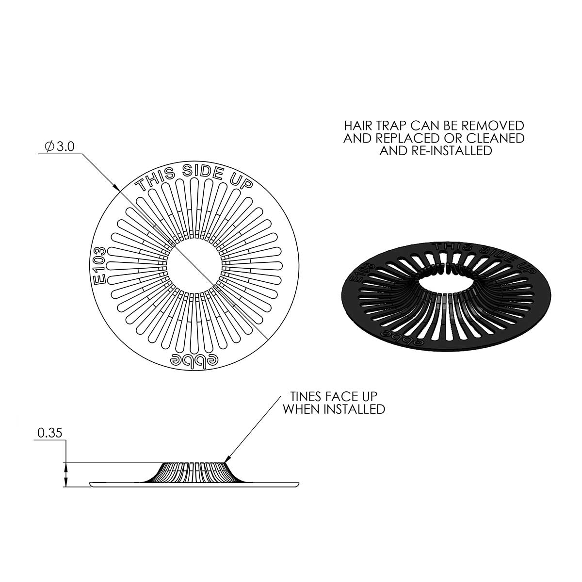 How to install Ebbe E103 shower Drain hair trap
