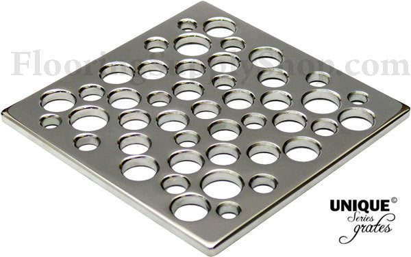 Ebbe Unique Square Shower Drain Grate Bubbles