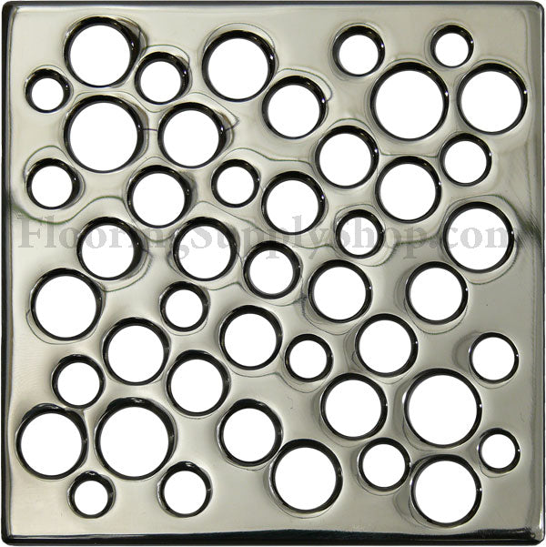 Ebbe Unique Square Shower Drain Grate Bubbles