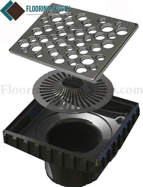 Ebbe Unique Square Shower Drain Grate Bubbles