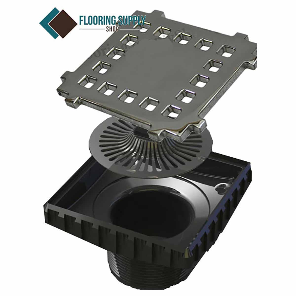 Ebbe Drains Unique Square Shower Drain Grate - Cinema