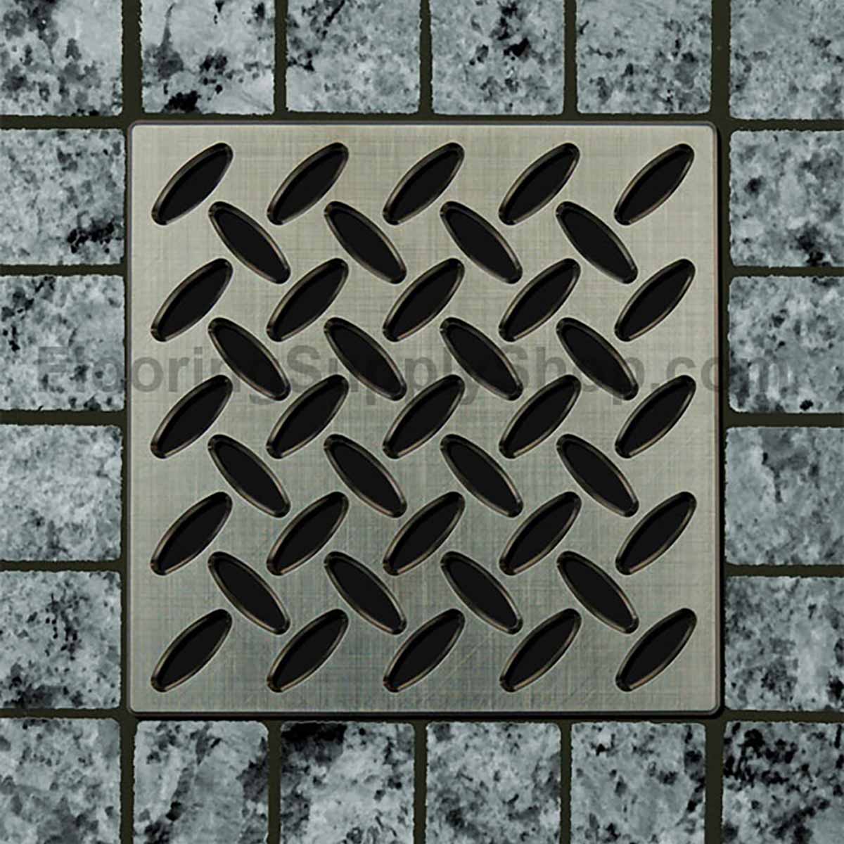 Ebbe Drains Unique Square Shower Drain Grate - Diamond