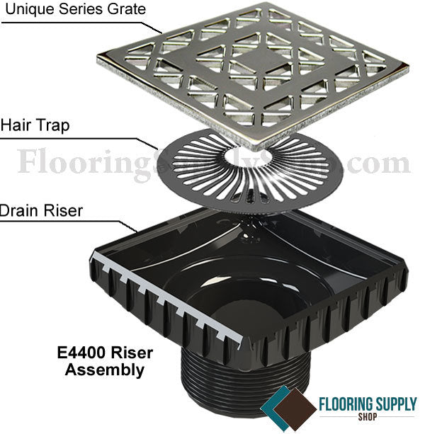Ebbe Unique Square Shower Drain Grate Lattice