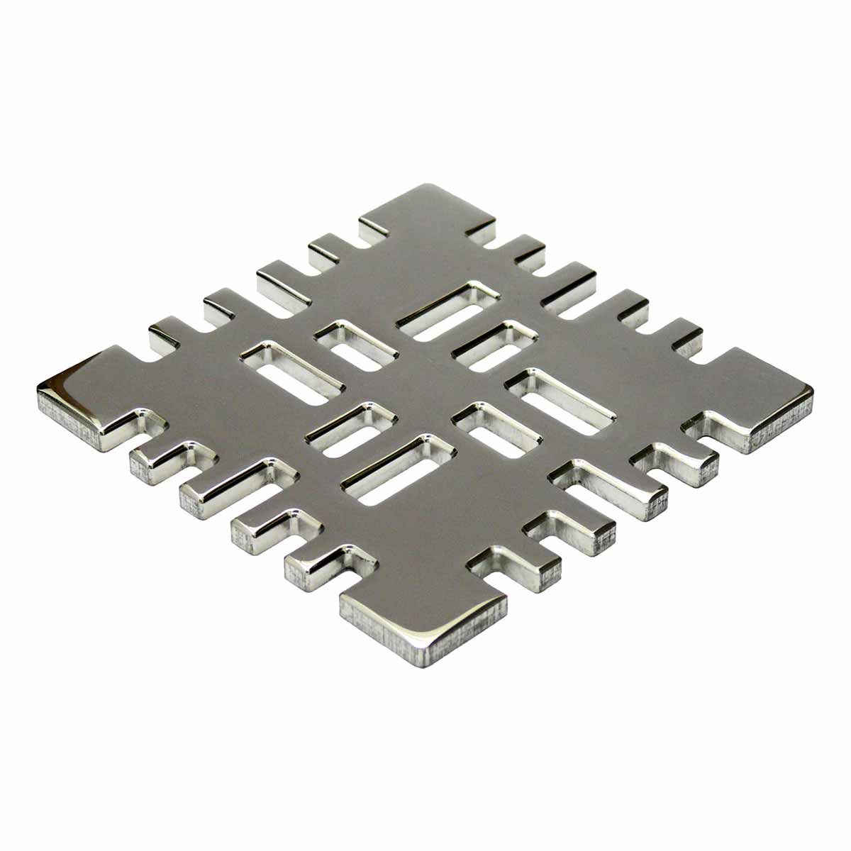 Ebbe Drains Unique Square Shower Drain Grate - Metro Polished Chrome