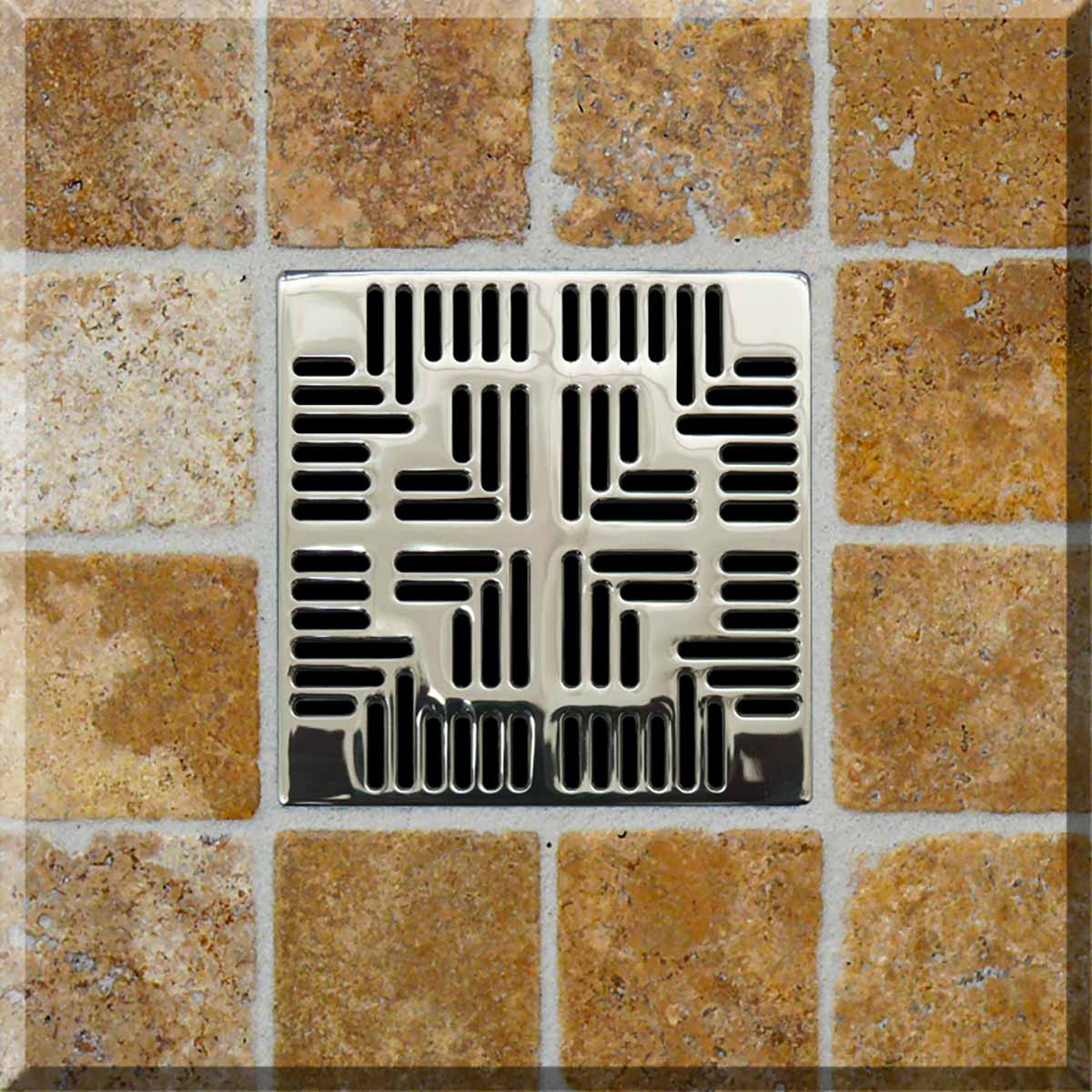Ebbe Drains Unique Square Shower Drain Grate - Navajo