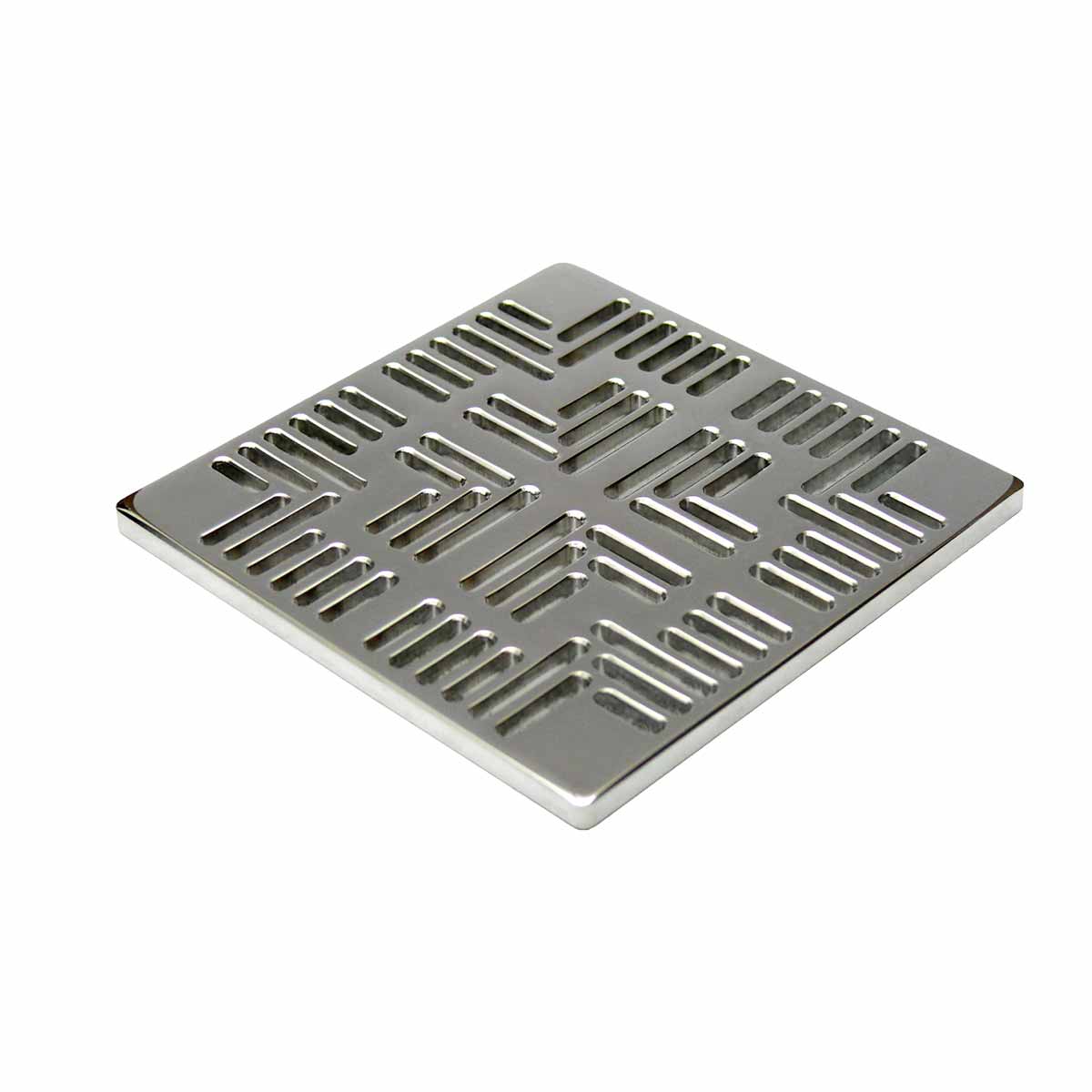 Ebbe Drains Unique Square Shower Drain Grate - Navajo Polished Chrome