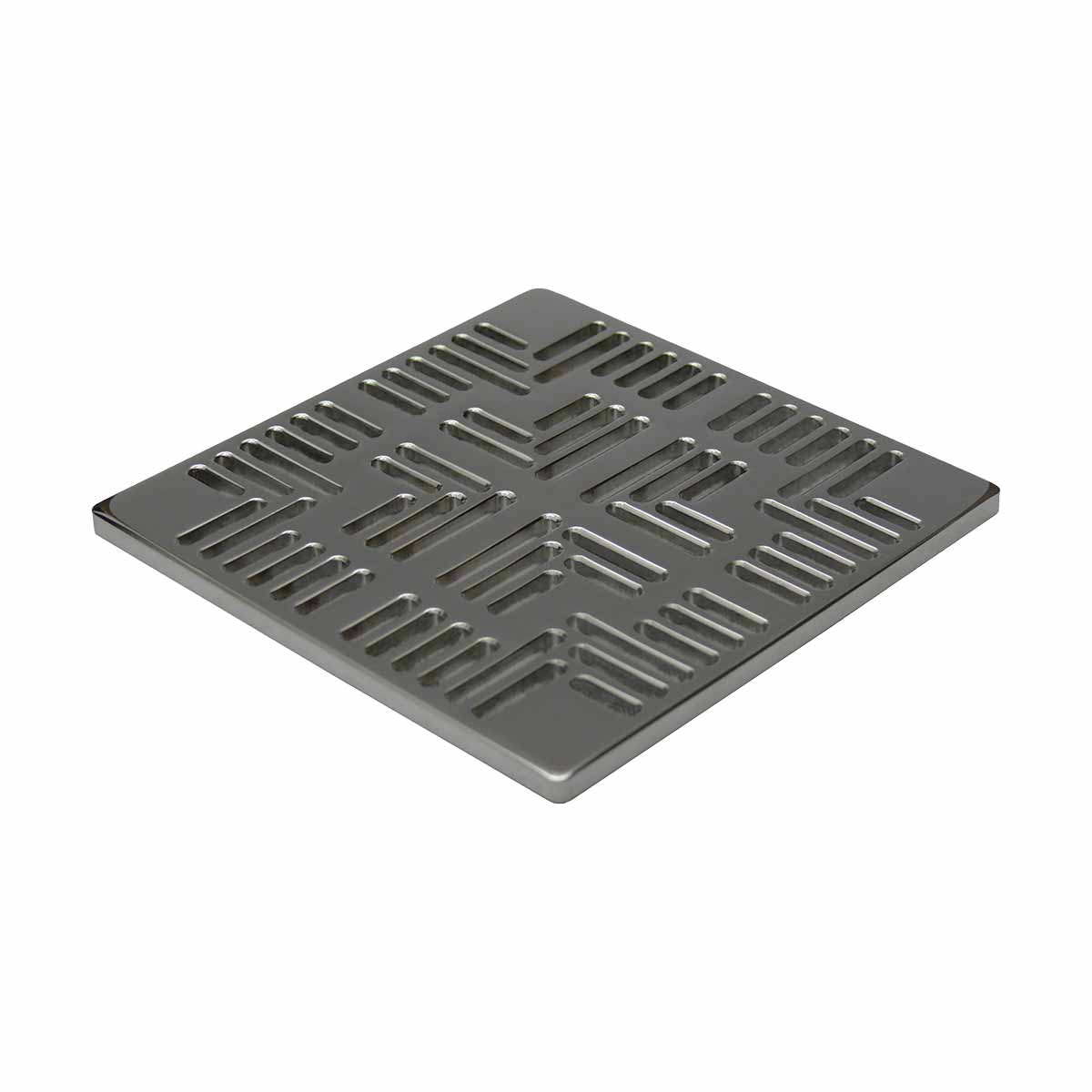 Ebbe Drains Unique Square Shower Drain Grate - Navajo Brushed Nickel