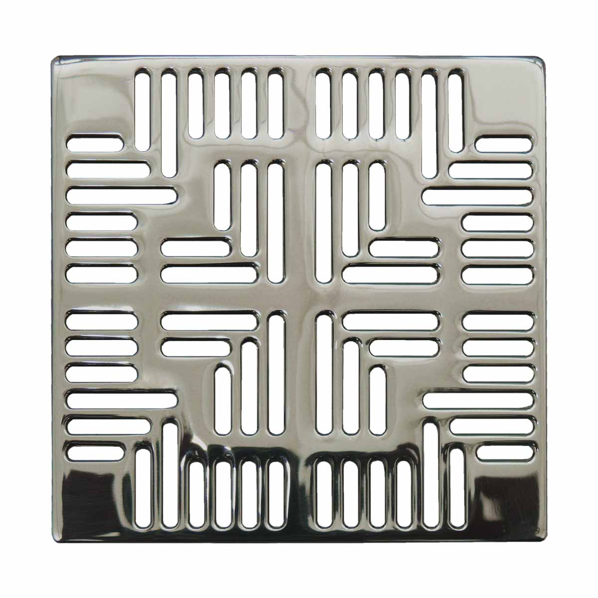 Ebbe Drains Unique Square Shower Drain Grate - Navajo Polished Chrome