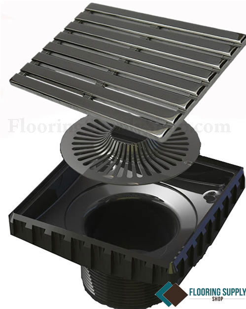 Ebbe Unique Square Shower Drain Grate Parallel