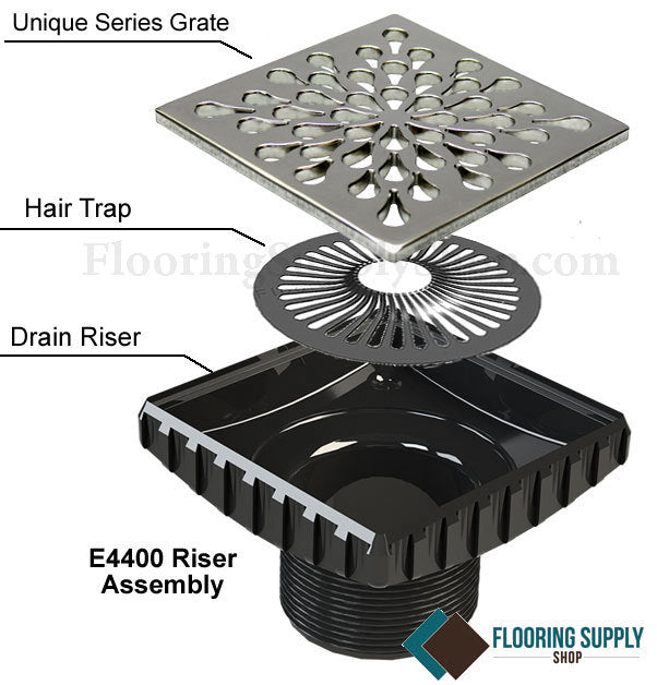 Ebbe Unique Square Shower Drain Grate Splash