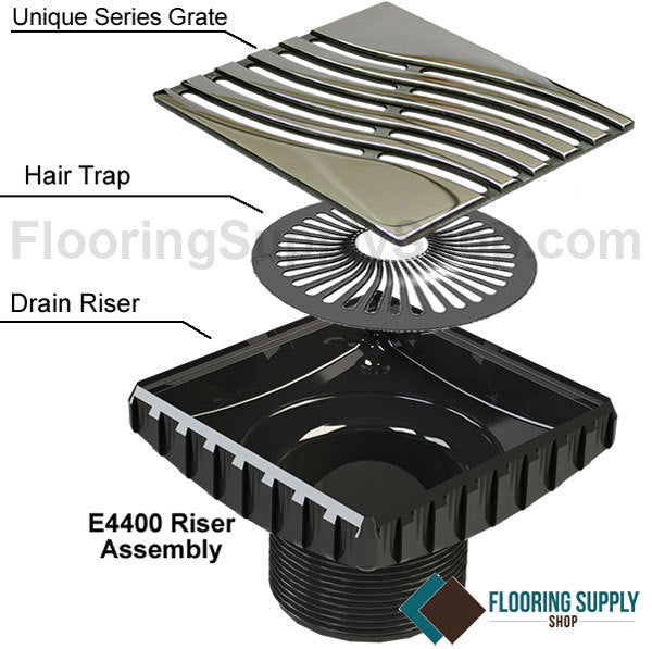 Ebbe Unique Square Shower Drain Grate Tsunami