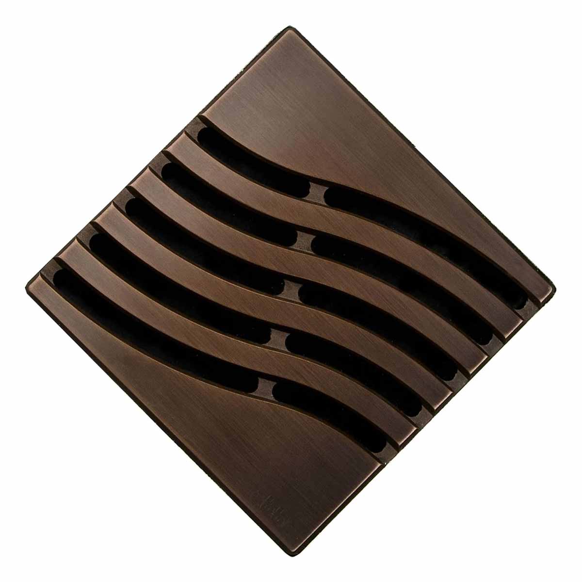 Ebbe Drains Unique Square Shower Drain Grate - Tsunami Oil Rubbed Bronze