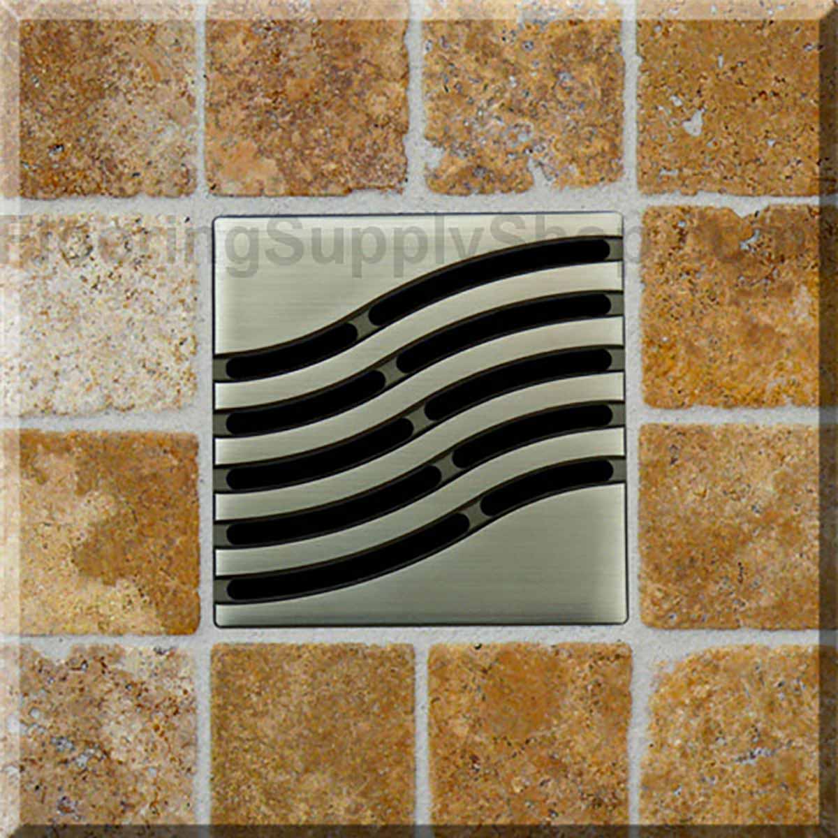 Ebbe Drains Unique Square Shower Drain Grate - Tsunami