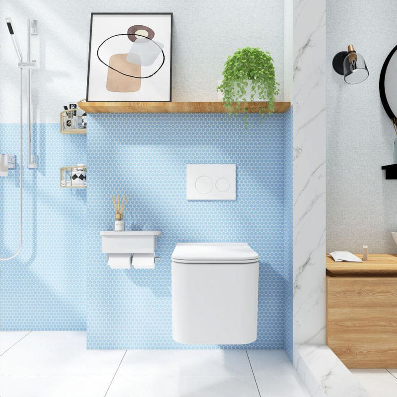 Mosaic Handmade Porcelain Penny Round - Light Blue