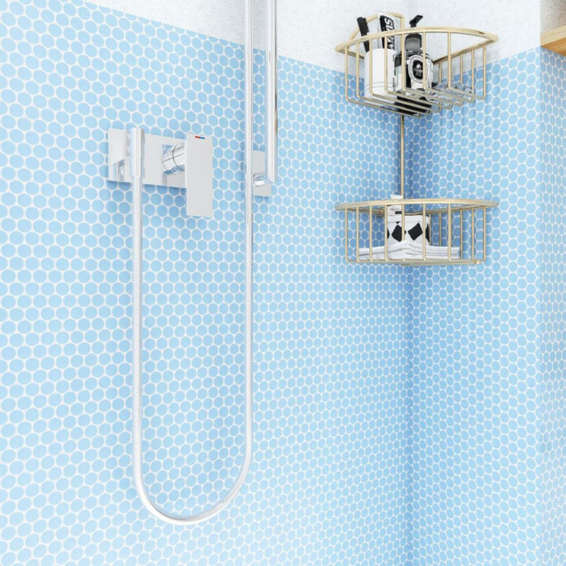 Mosaic Handmade Porcelain Penny Round - Light Blue