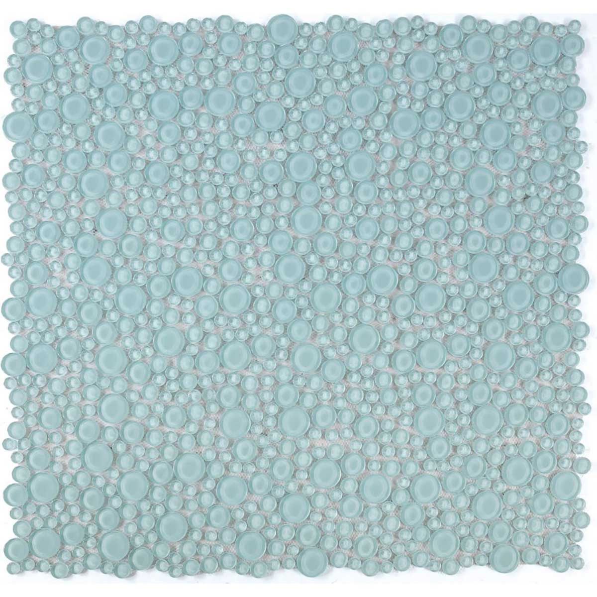 Glossy light blue glass mosaic tile for bathroom shower wall design