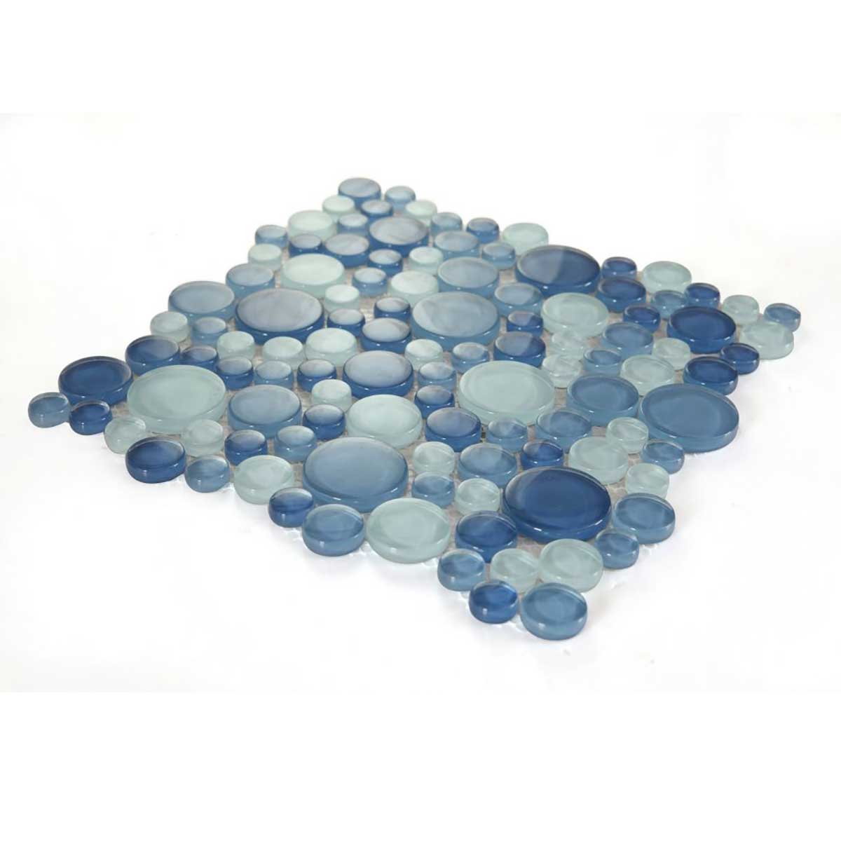 Glossy blue glass mosaic tile for bathroom shower wall installation