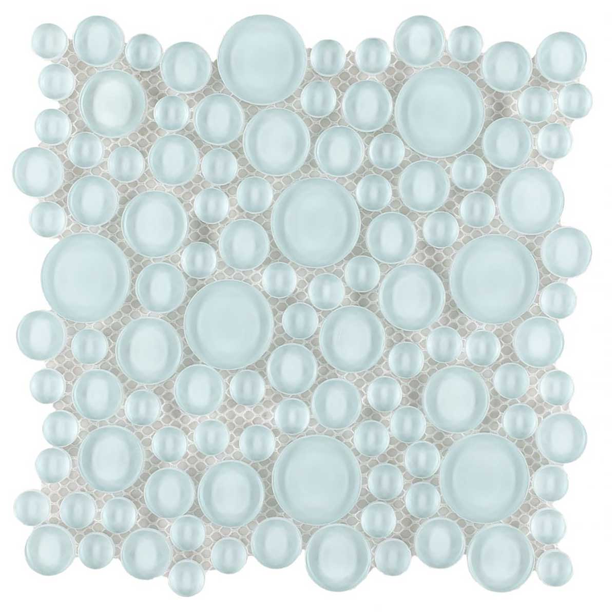 Turquoise circular glass mosaic tile for swimming pool installation