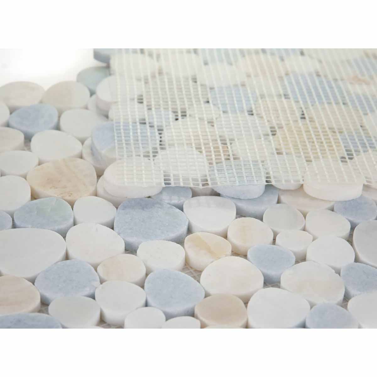 Close-up of Marble Pebbles Mosaics Heart Shape - Marina