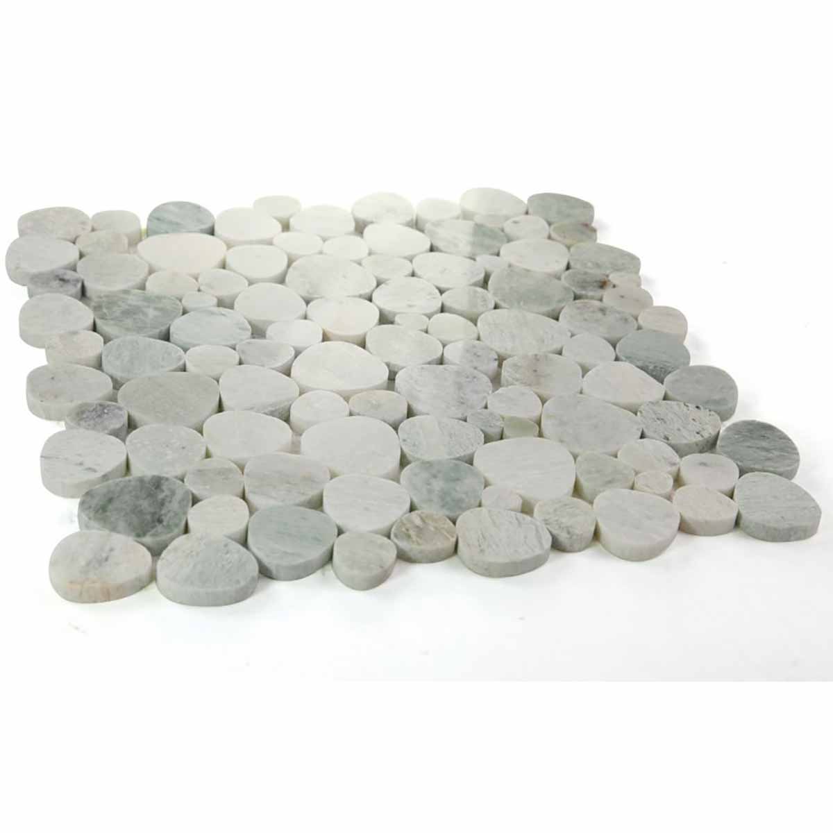 Marble Pebbles Mosaics Heart Shape - River Green