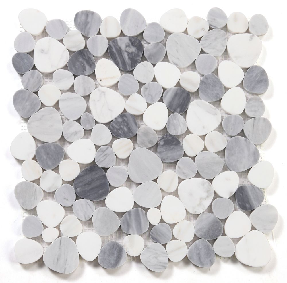 Marble Pebbles Mosaics Heart Shape - Calacatta Gray