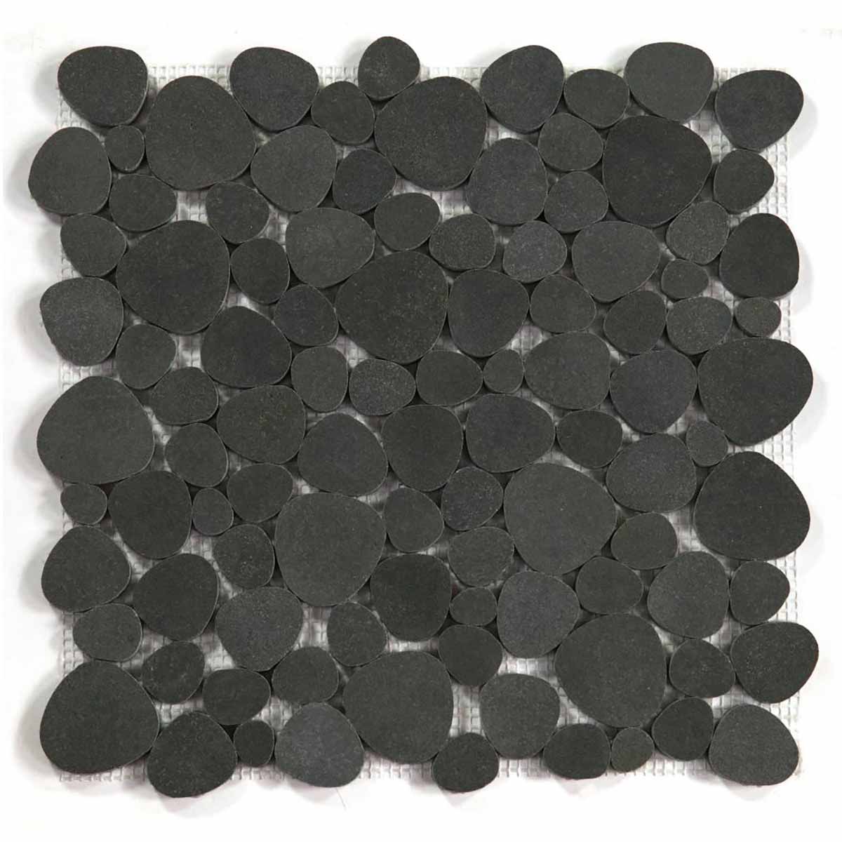 Marble Pebbles Mosaics Heart Shape - Volcanic Black