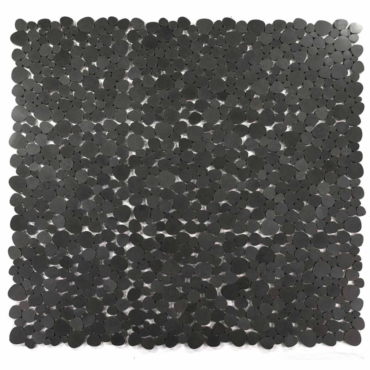 Marble Pebbles Mosaics Heart Shape - Volcanic Black