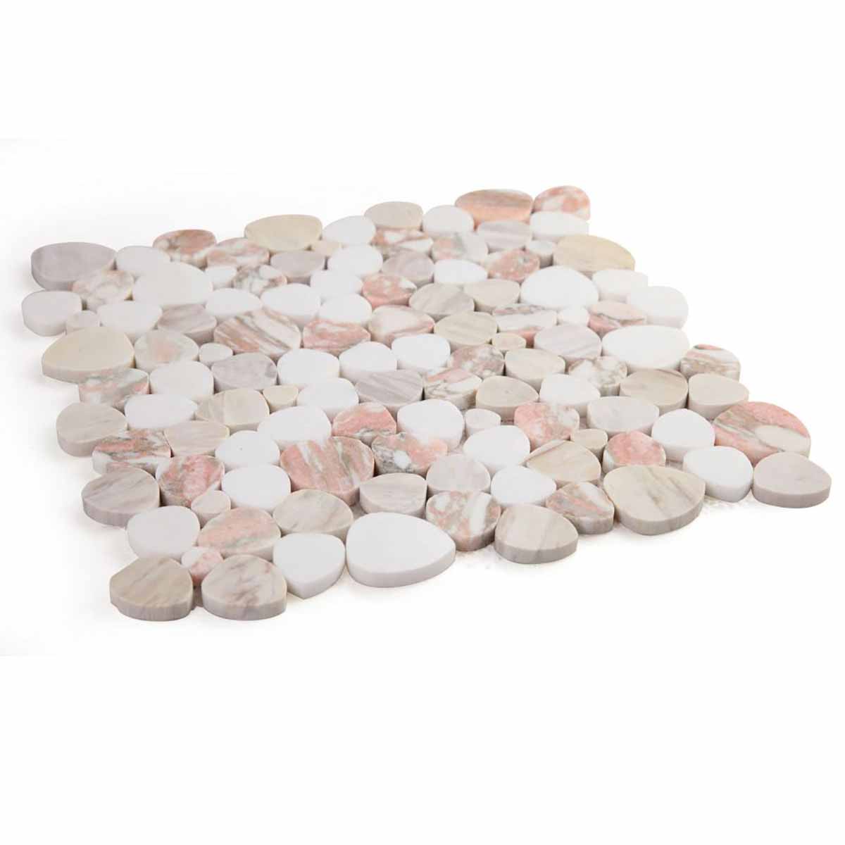 Marble Pebbles Mosaics Heart Shape - Rose Garden