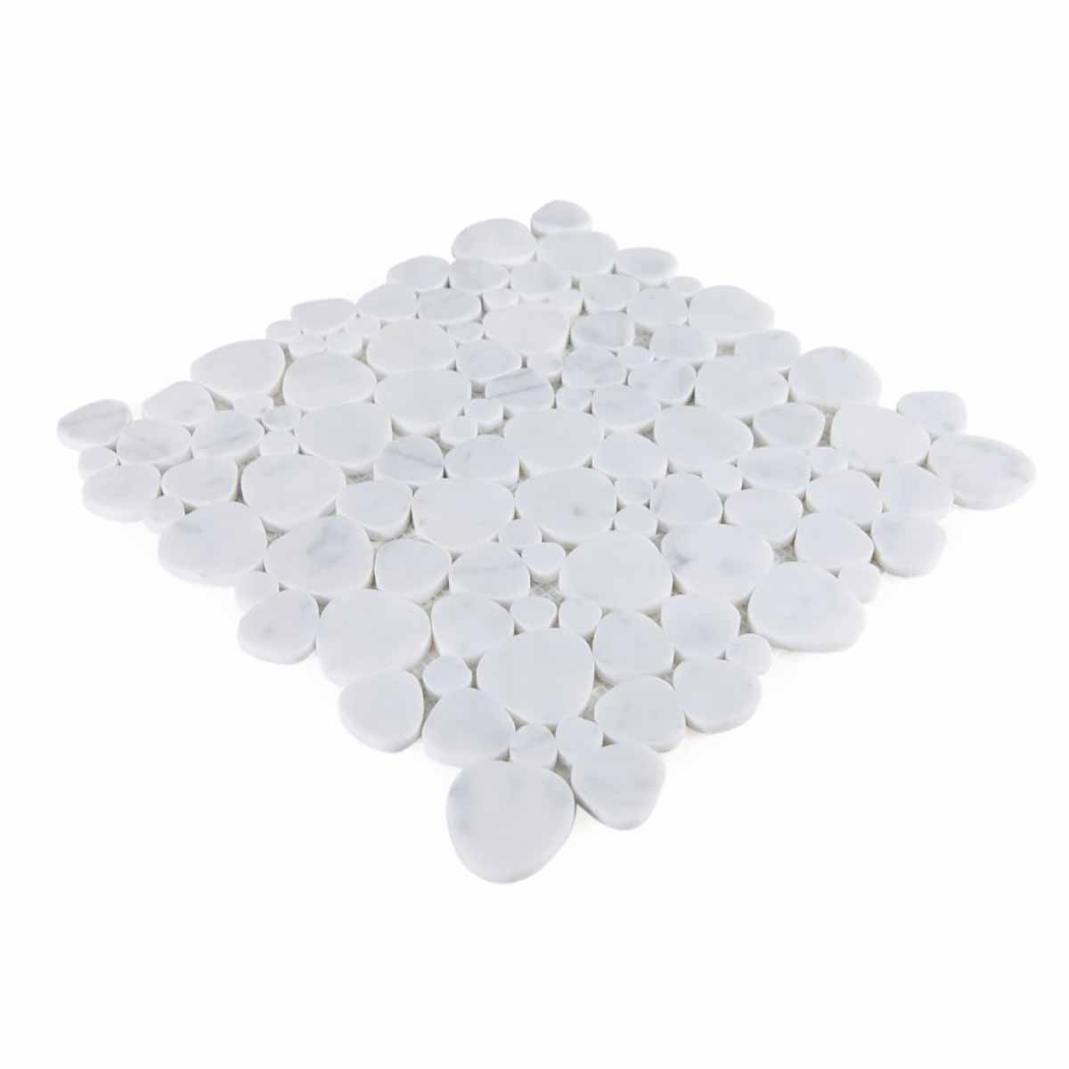 Marble Pebbles Mosaics Heart Shape - Carrara White