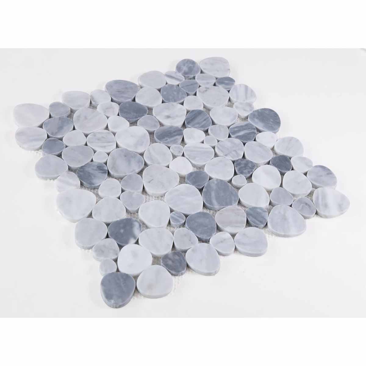 Marble Pebbles Mosaics Heart Shape - Gray Honed