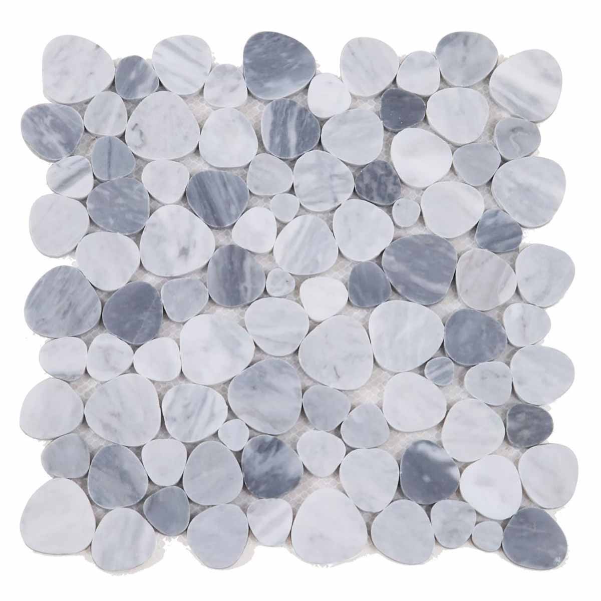 Marble Pebbles Mosaics Heart Shape - Gray Honed