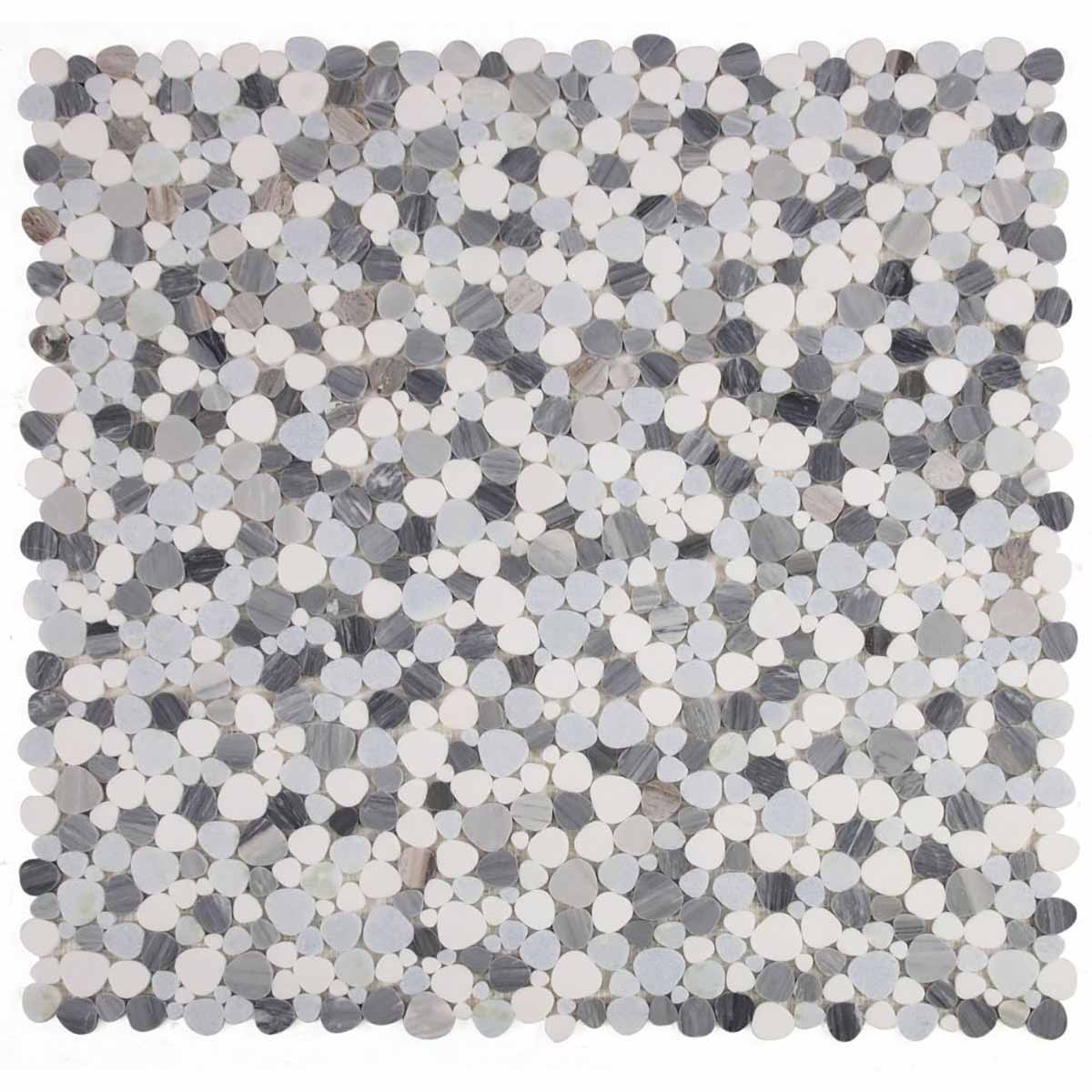 Mosaics Thassos Marble Pebble look - Ocean Blue