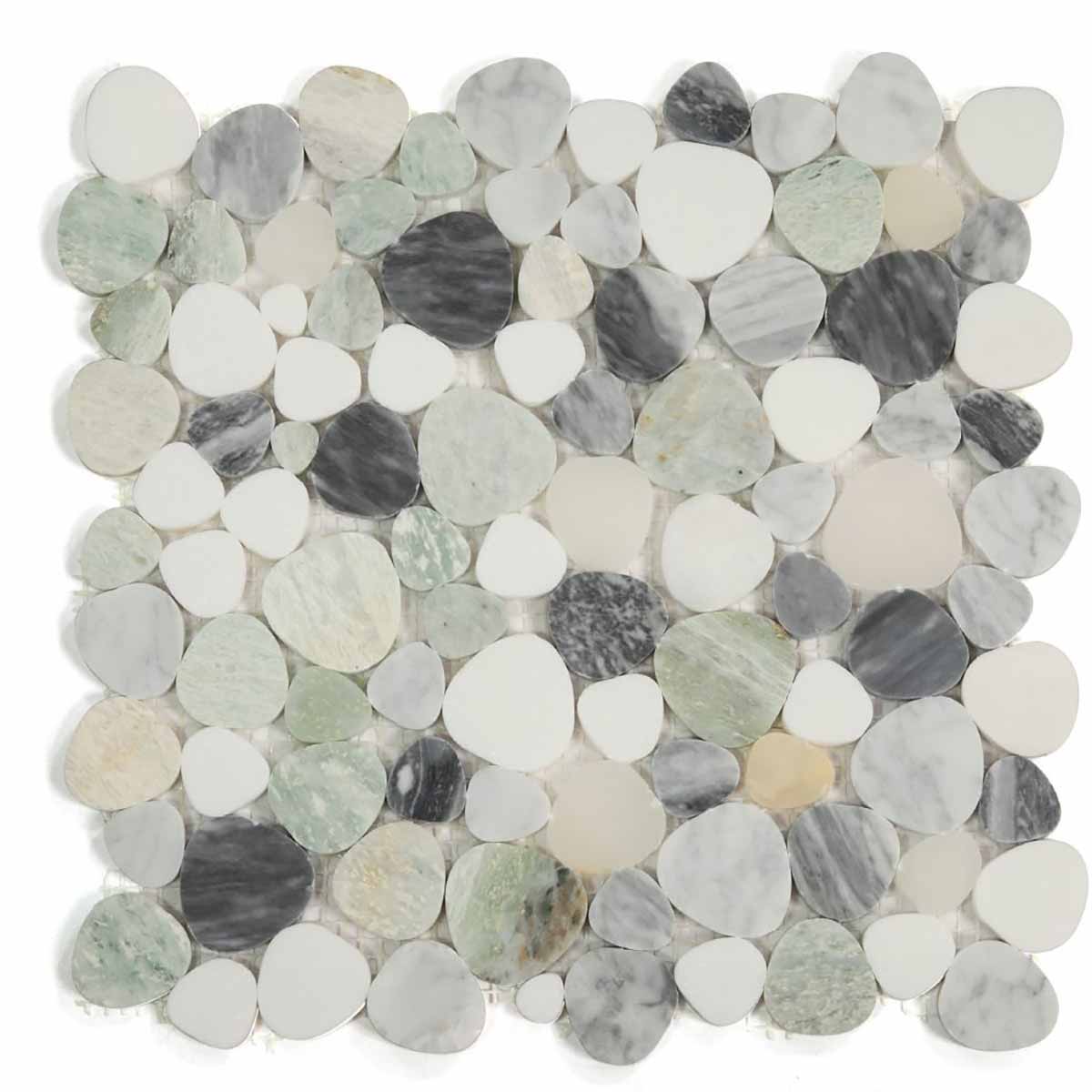 Marble Pebbles Mosaics Heart Shape - Grassland