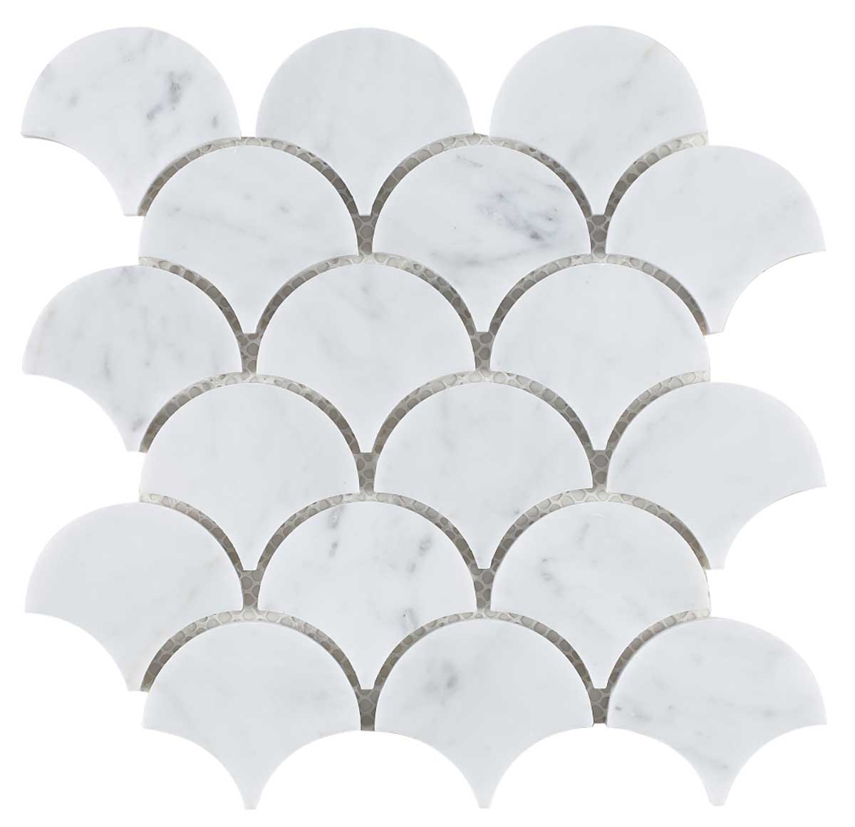 Mosaic Marble Fish Scale - Carrara