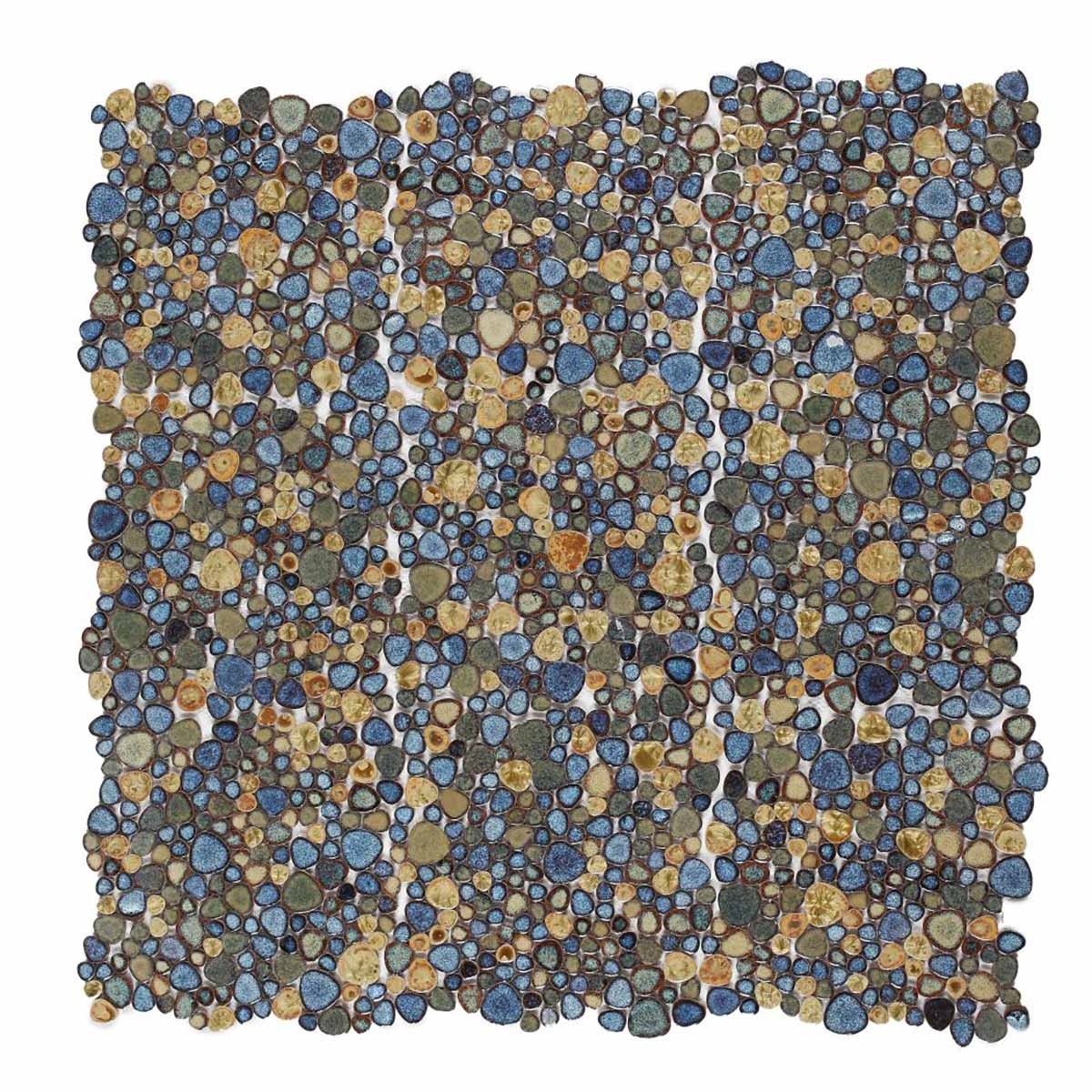 Mosaic Porcelain Tile Mancala Pebble Series - Butterfly